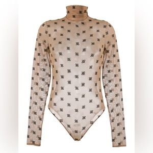 Fendi Karligraphy Monogram Mesh Bodysuit